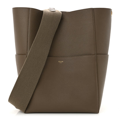 Celine Soft Grained Calfskin Sangle Bucket Bag Taupe 1 of 11