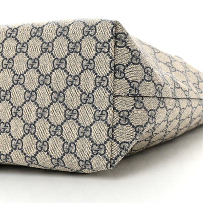 Gucci GG Supreme Monogram Textured Calfskin Web Medium Ophidia Shopping Tote Beige Blue 10 of 11