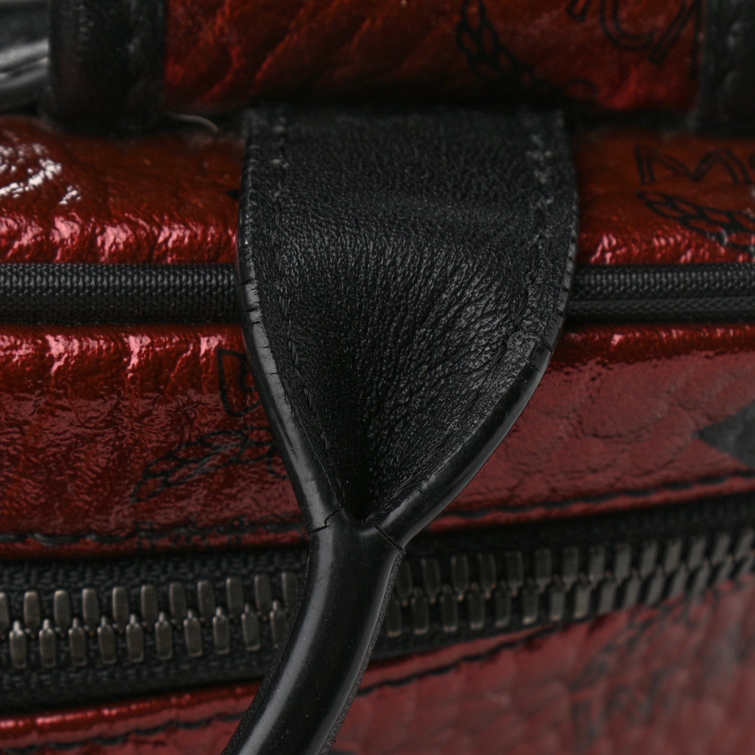 MCM Metallic Visetos Medium Duke Backpack Scooter Red 14 of 15