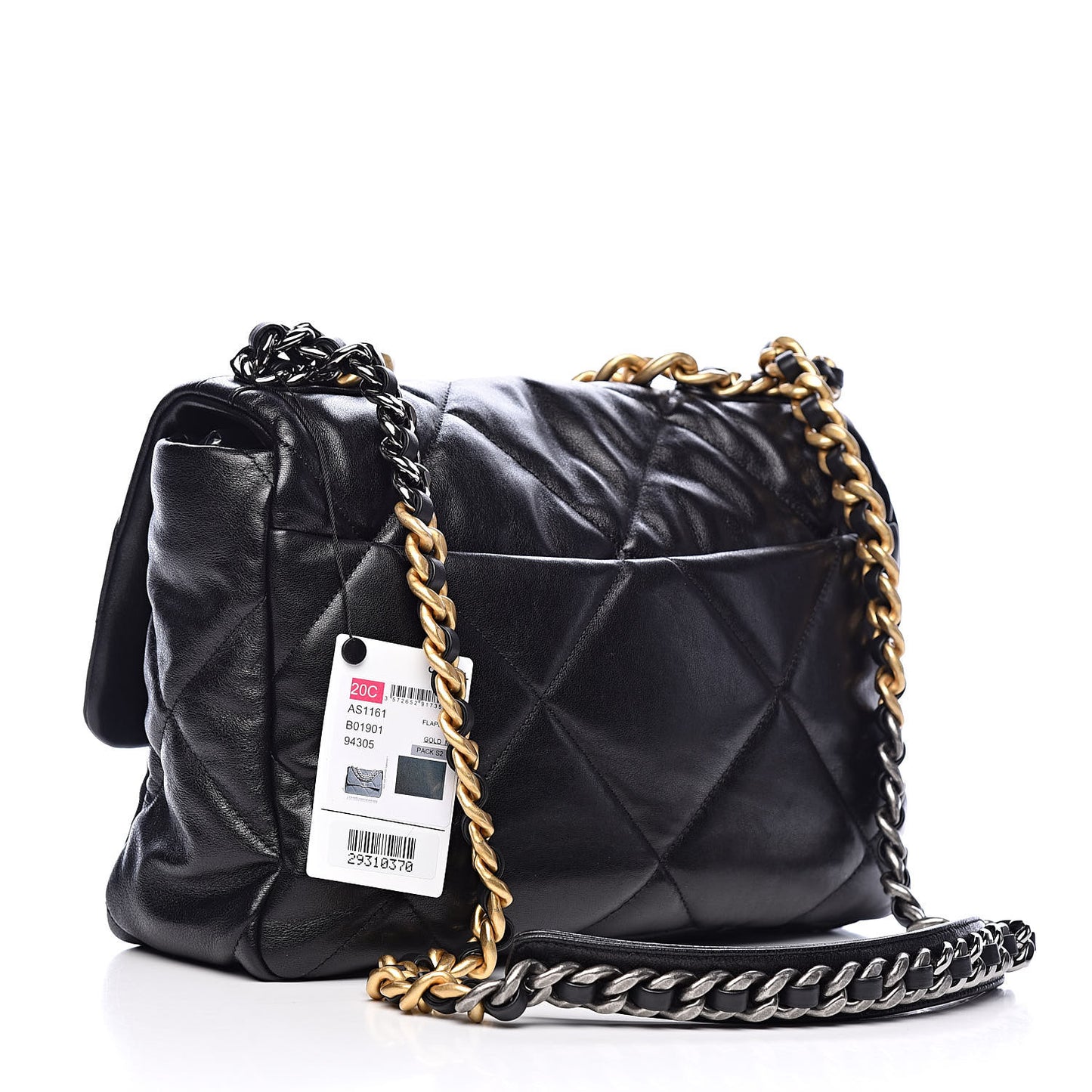 Lambskin Quilted Large 19 Flap Black
