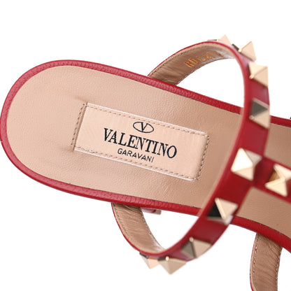 Valentino Garavani Calfskin Rockstud 60mm Caged Slide Sandals 37 Rosso Valentino 6 of 14