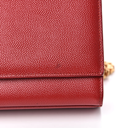 Saint Laurent Grain De Poudre Medium Monogram Kate Satchel Red 10 of 13