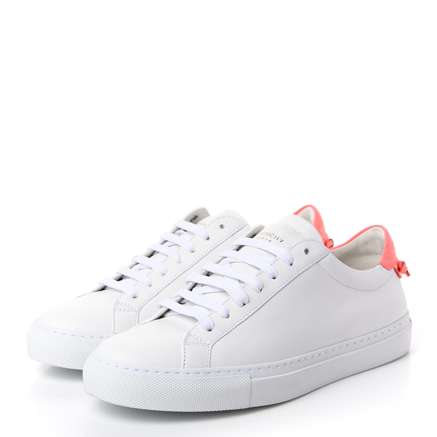 Calfskin Womens Urban Street Sneakers 38 White Neon Pink