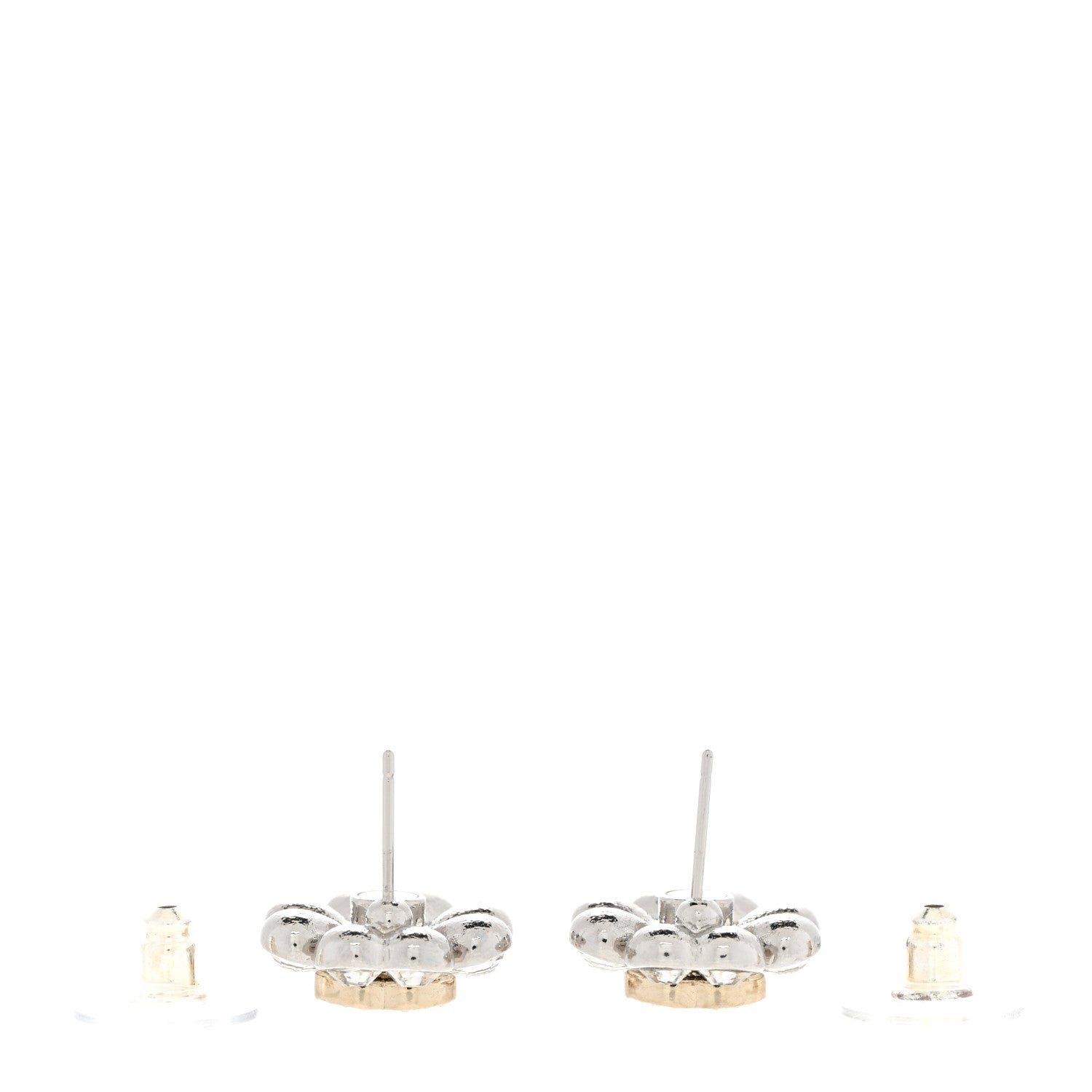 Chanel Crystal CC Clover Earrings Gold 3 of 5