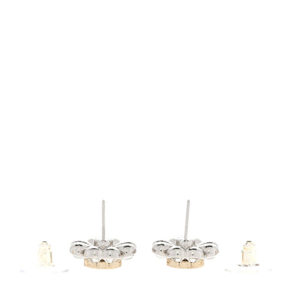 Chanel Crystal CC Clover Earrings Gold 3 of 5