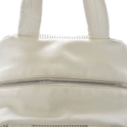 Chanel Caviar Perforated Bowler White 13 of 15