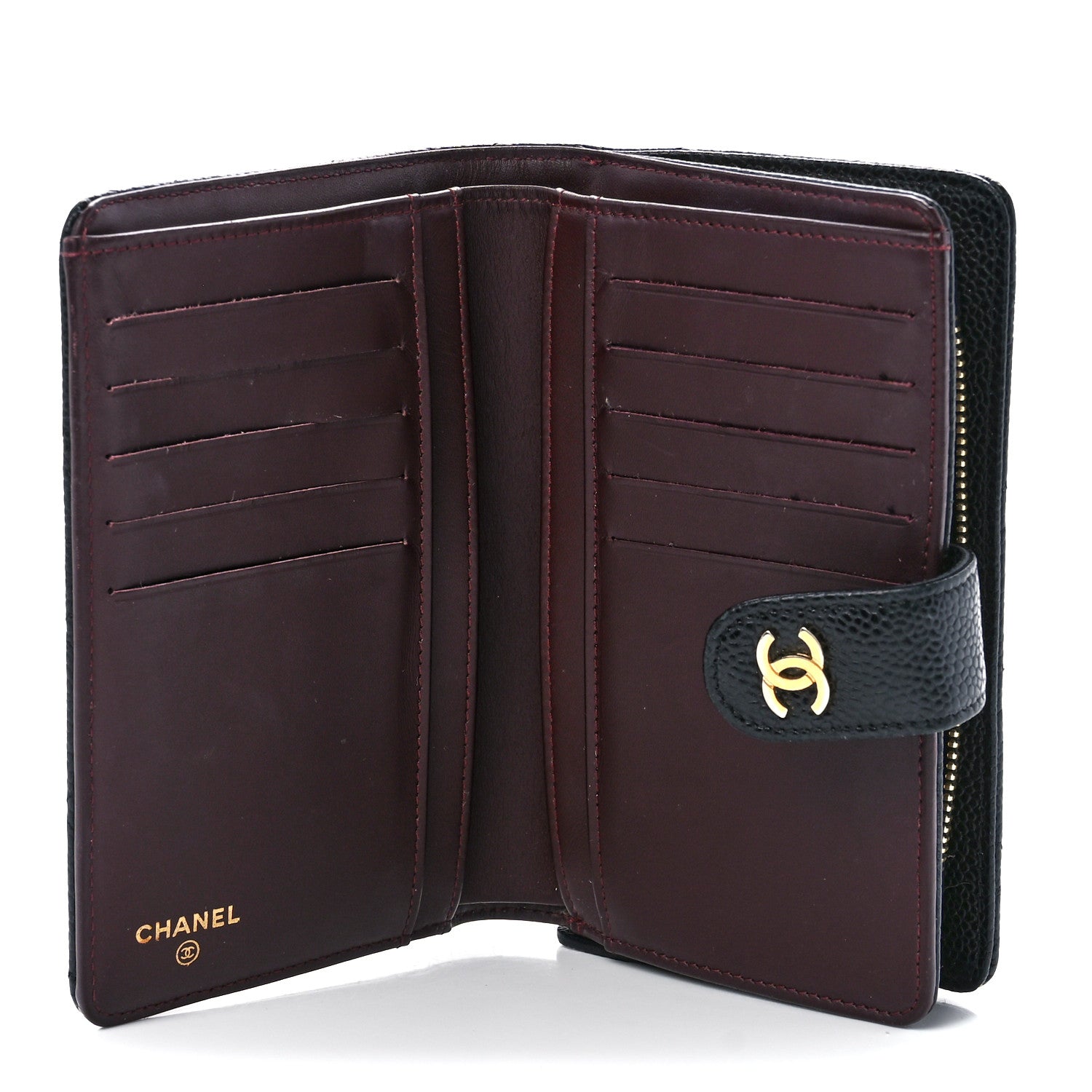 Chanel Caviar Quilted CC French Wallet Black 7 of 14