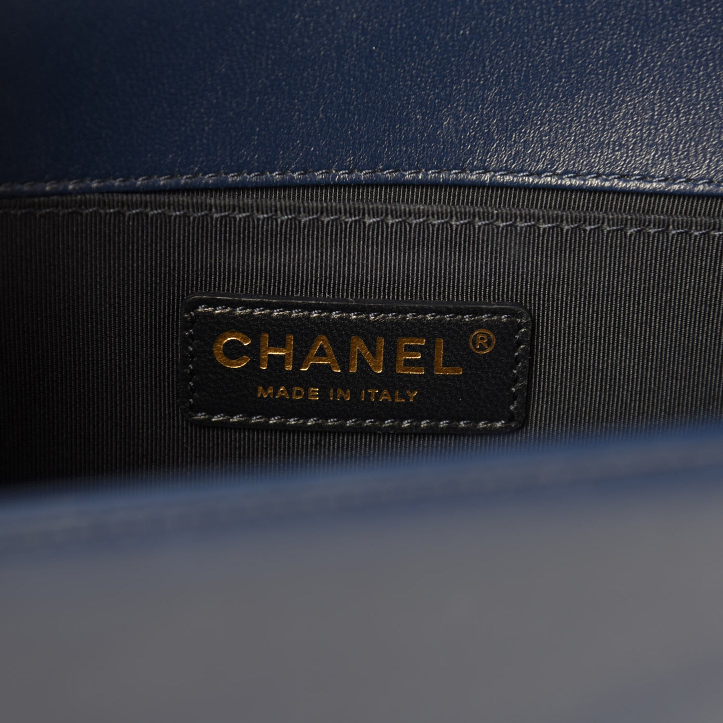 Lambskin Quilted Medium Boy Flap Dark Navy