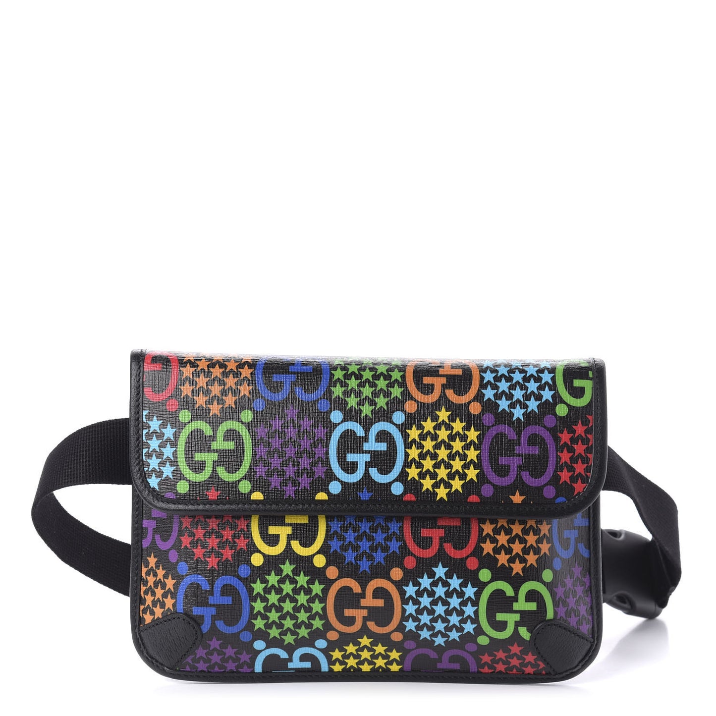 GG Supreme Monogram Psychedelic Slim Belt Bag Black