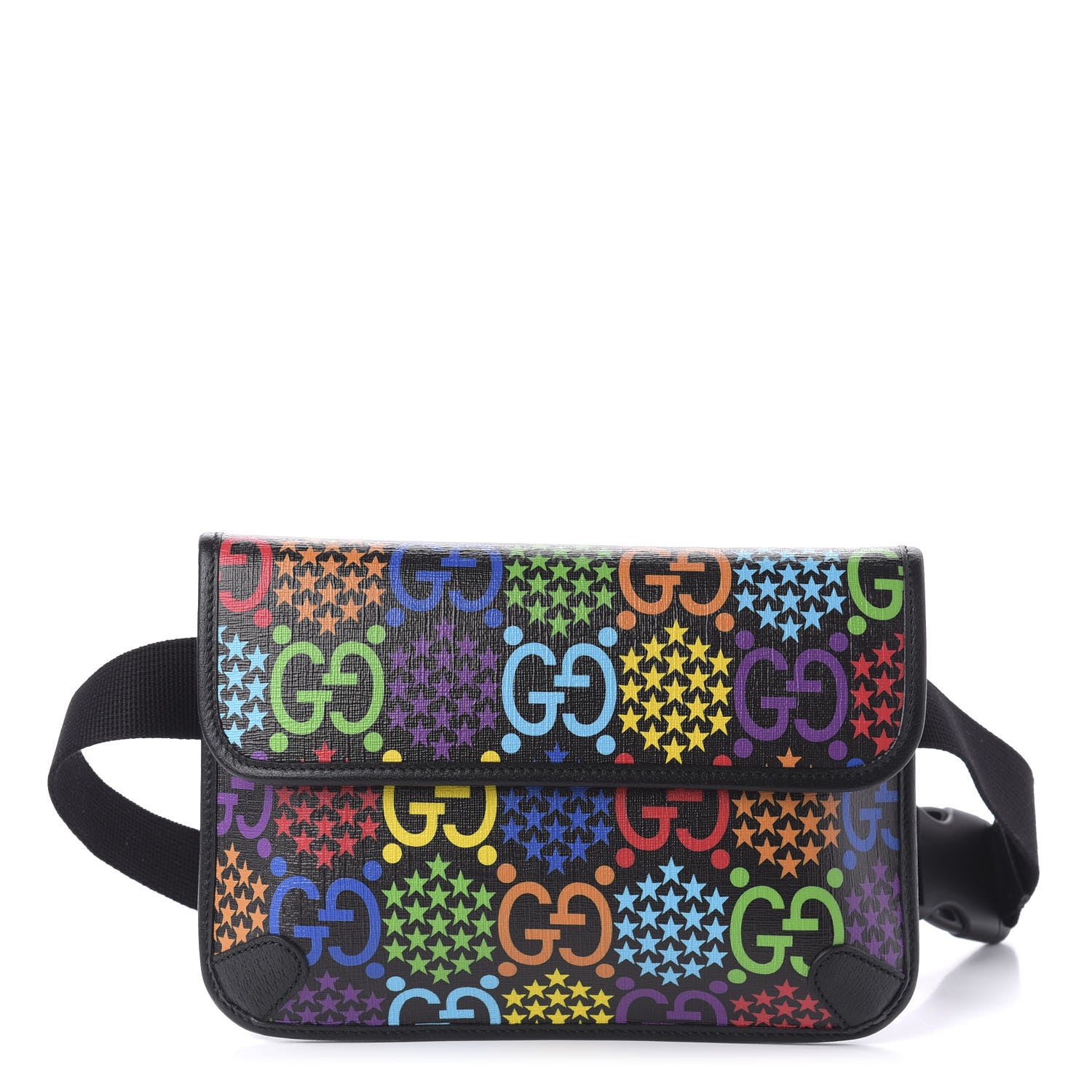 Gucci GG Supreme Monogram Psychedelic Slim Belt Bag Black 1 of 12