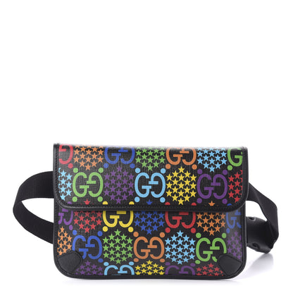 Gucci GG Supreme Monogram Psychedelic Slim Belt Bag Black 1 of 12