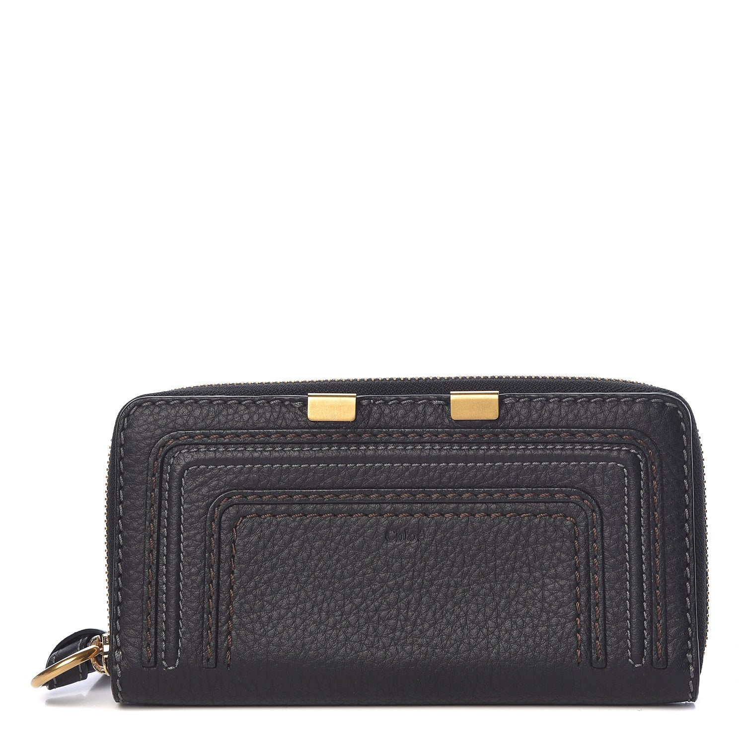 Chloe Grained Calfskin Marcie Long Zip Around Wallet Black 1 of 10