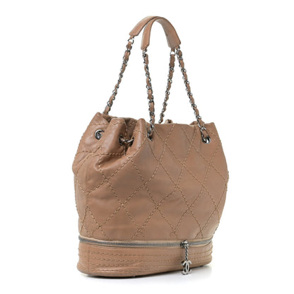 Chanel Lambskin Stitched Expandable Tote Beige 2 of 16