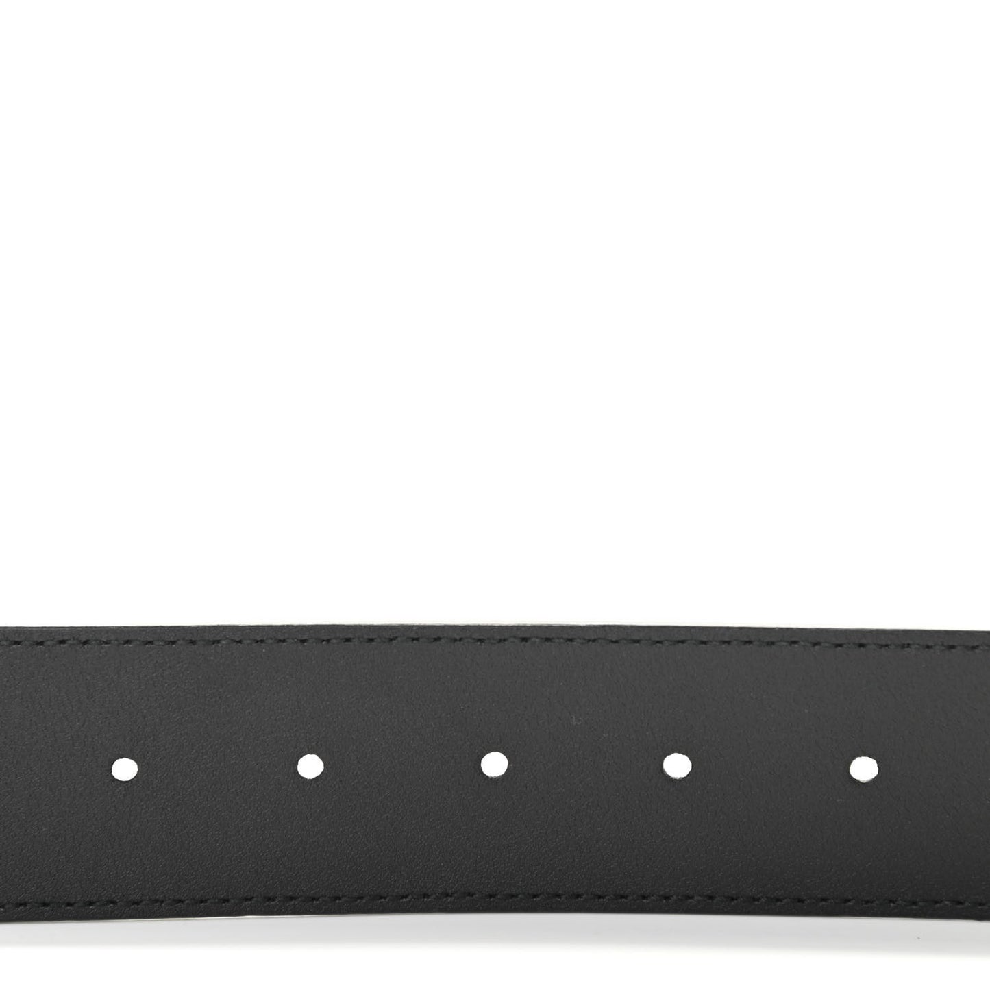 Moon Calfskin Pearl Double G 40mm Belt 80 32 Black Cream