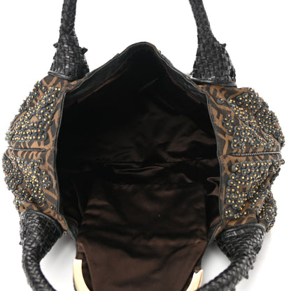 Fendi Nappa Zucca Studded Spy Tobacco 4 of 8