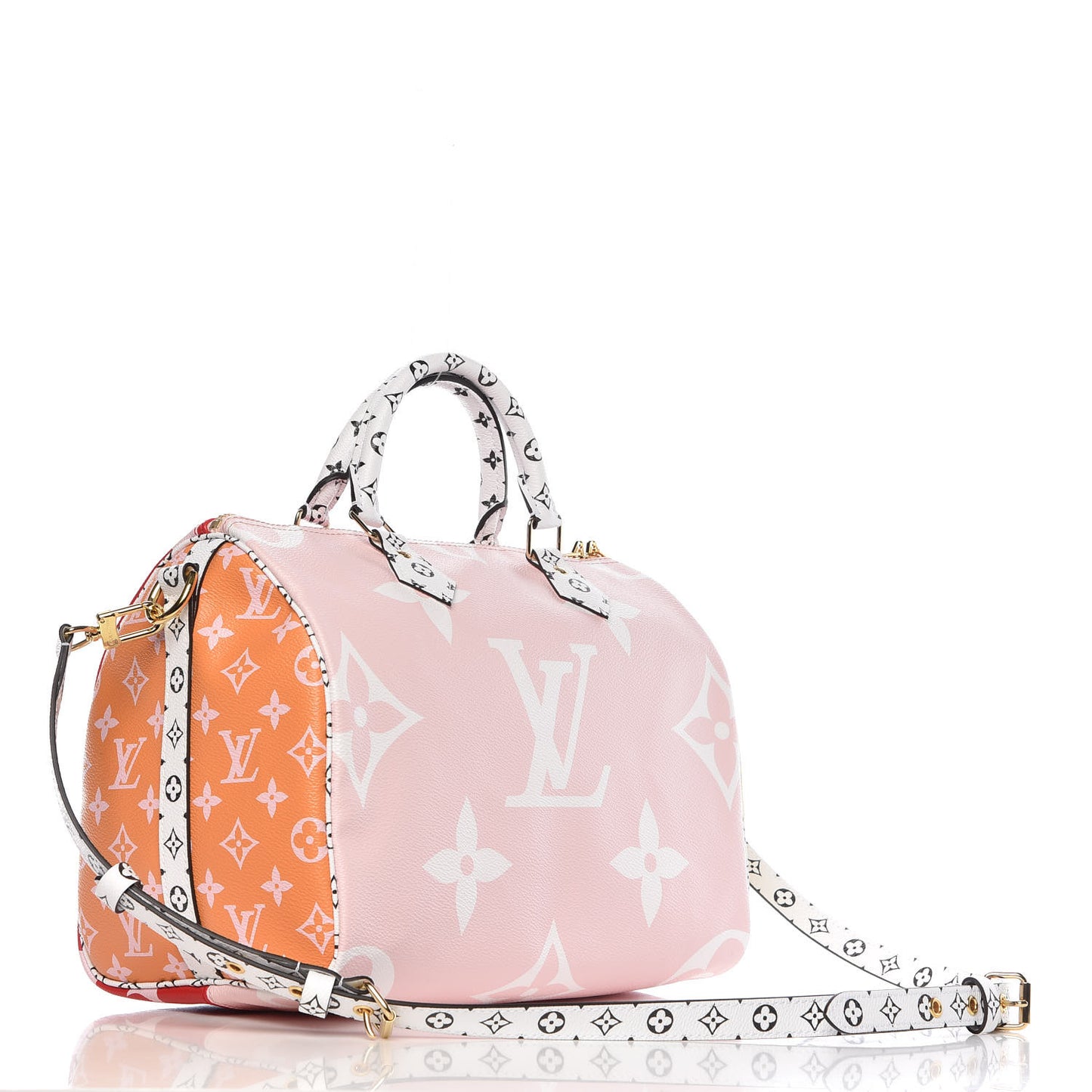 Monogram Giant Speedy Bandouliere 30 Rouge