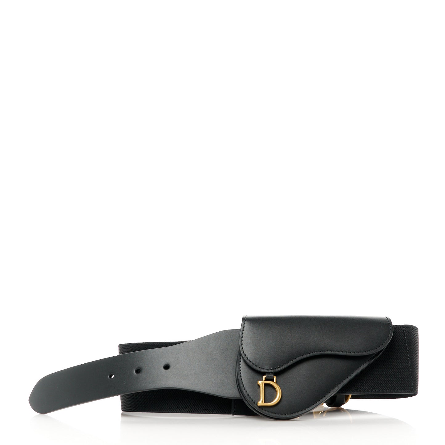 Matte Supple Calfskin Saddle Belt With Pouch L Black