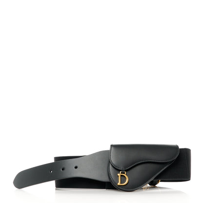 Christian Dior Matte Supple Calfskin Saddle Belt With Pouch L Black 8 of 8