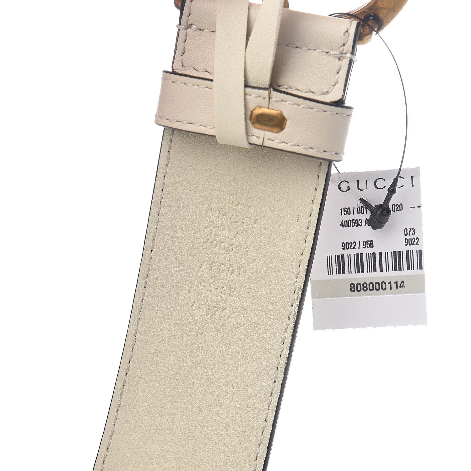 Gucci Calfskin Double G 40mm Belt 95 38 Mystic White 5 of 6