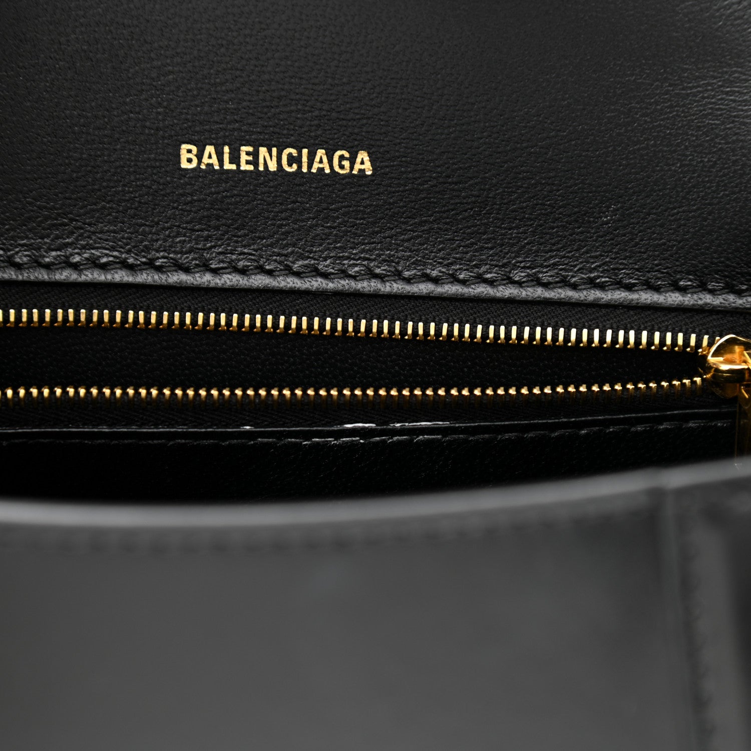 Balenciaga Shiny Box Calfskin Small Hourglass Top Handle Bag Black 8 of 11