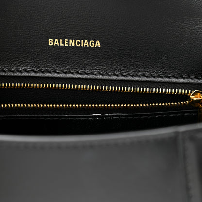 Balenciaga Shiny Box Calfskin Small Hourglass Top Handle Bag Black 8 of 11