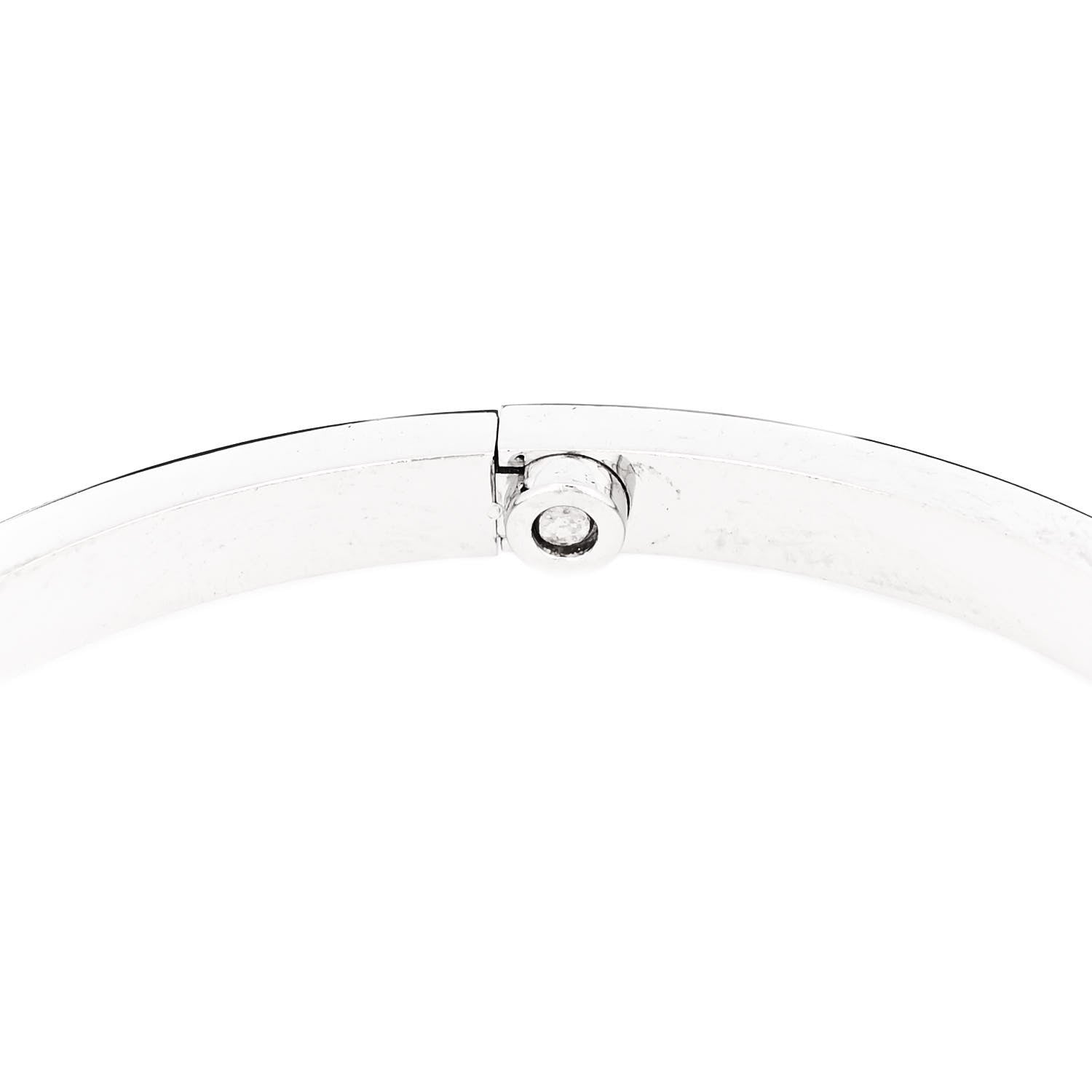 Cartier 18K White Gold Diamond Small LOVE Paved Bracelet 17 7 of 8