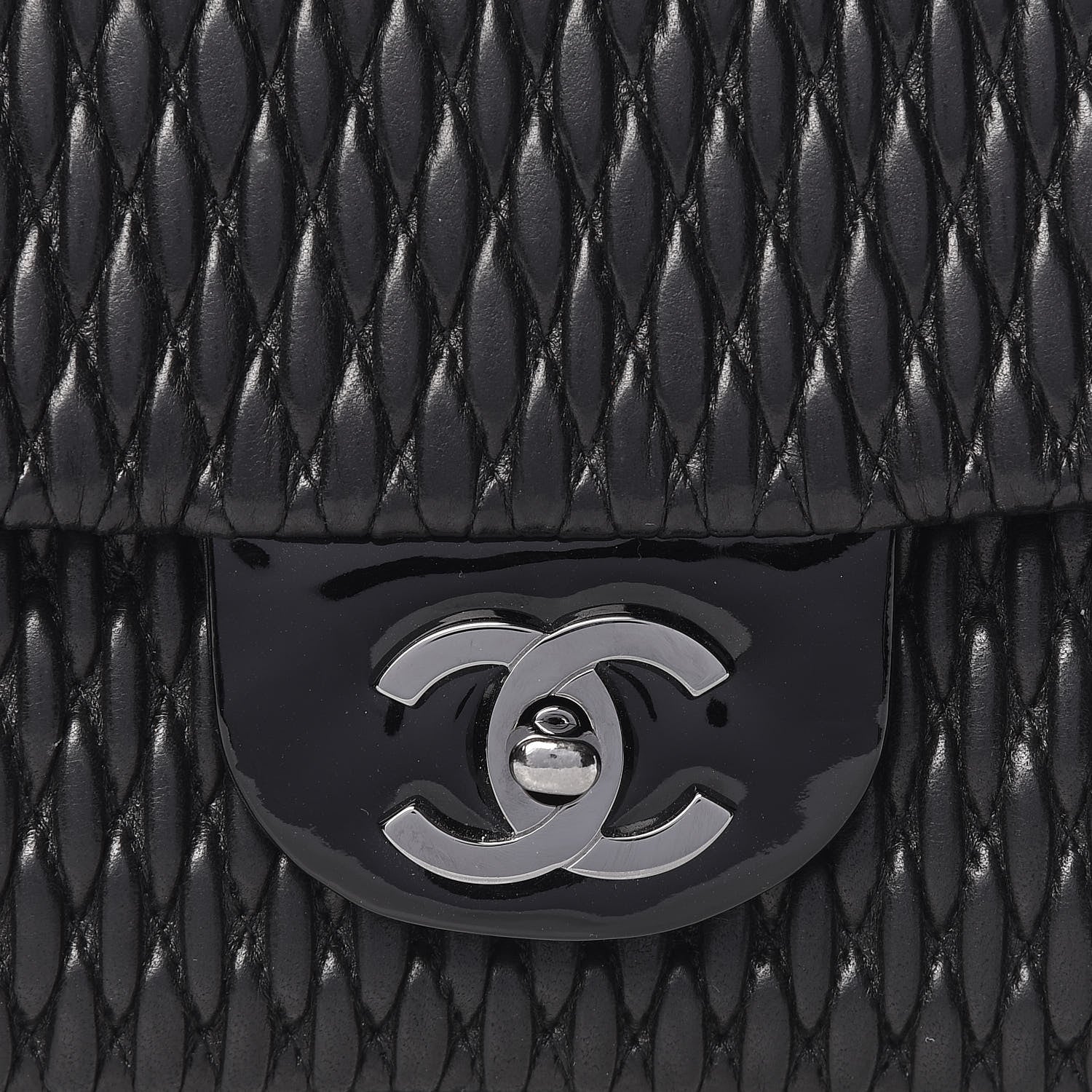 Chanel Vinyl Lambskin Quilted Shoulder Flap Black 8 of 10