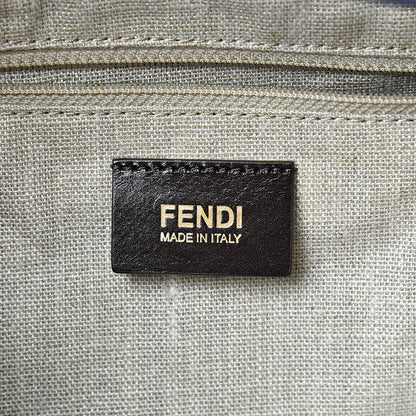 Fendi Pequin Cuoio Vegetale Large Hobo Tobacco Blue Mirto Cuoio 5 of 9