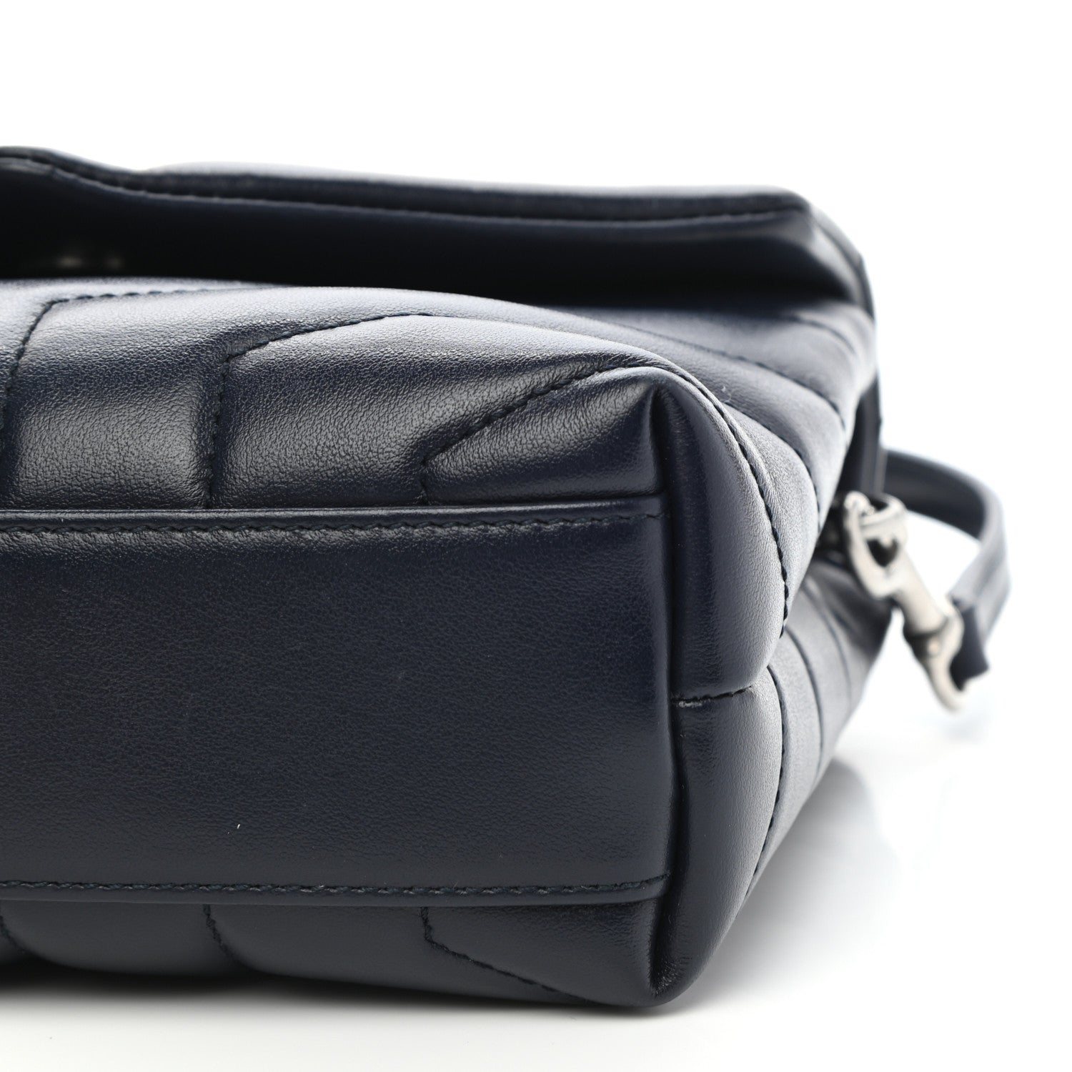 Saint Laurent Calfskin Y Quilted Monogram Toy Loulou Crossbody Bag Deep Marine 9 of 9