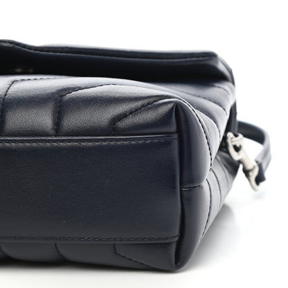 Saint Laurent Calfskin Y Quilted Monogram Toy Loulou Crossbody Bag Deep Marine 9 of 9
