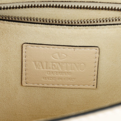 Valentino Garavani Craquele Calfskin Small Glam Lock Rockstud Flap Light Ivory 6 of 8