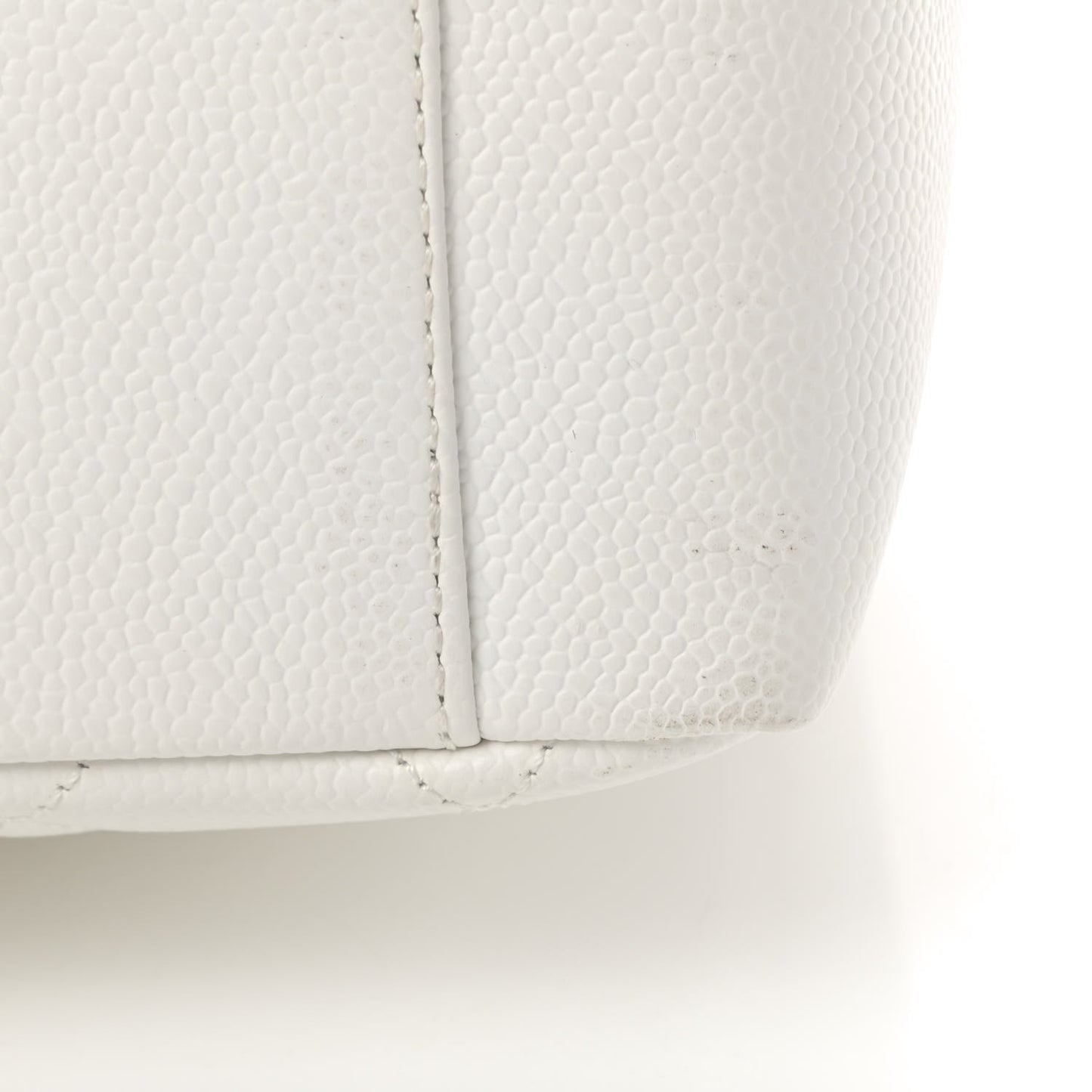 Caviar Quilted Grand Shopping Tote GST White