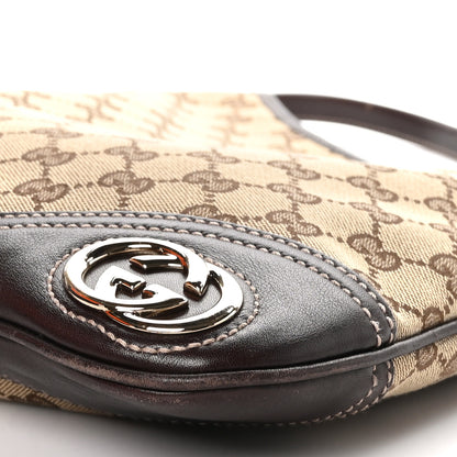 Gucci Monogram Medium New Britt Hobo Dark Brown 9 of 10