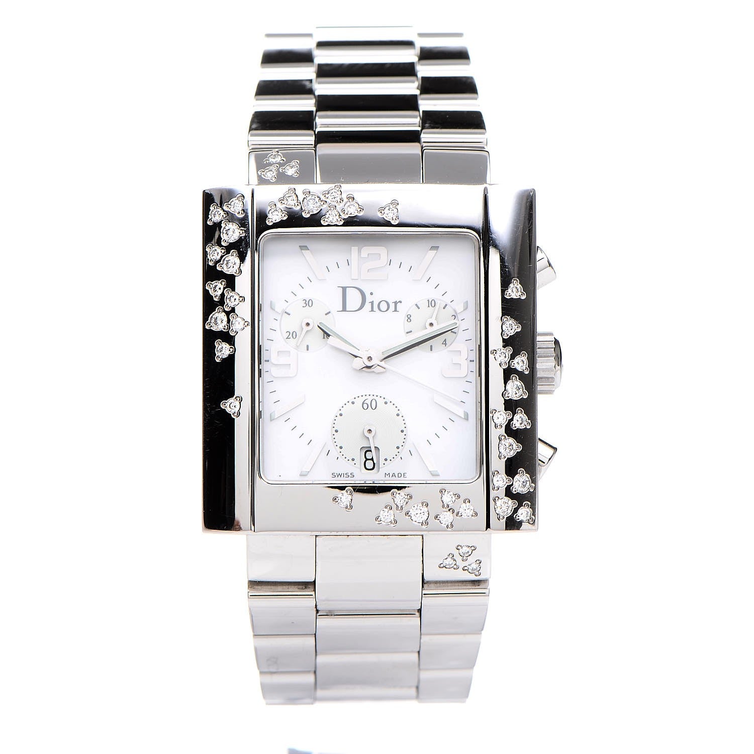 Christian Dior Stainless Steel Diamond 31mm Riva Chronograph Quartz Watch 1 of 8