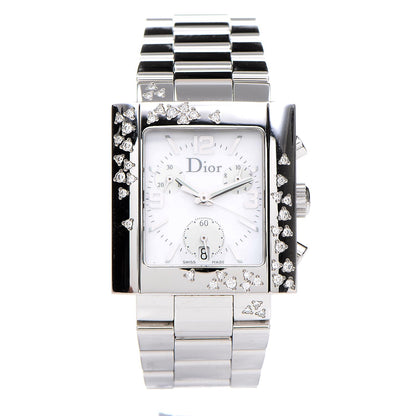 Christian Dior Stainless Steel Diamond 31mm Riva Chronograph Quartz Watch 1 of 8