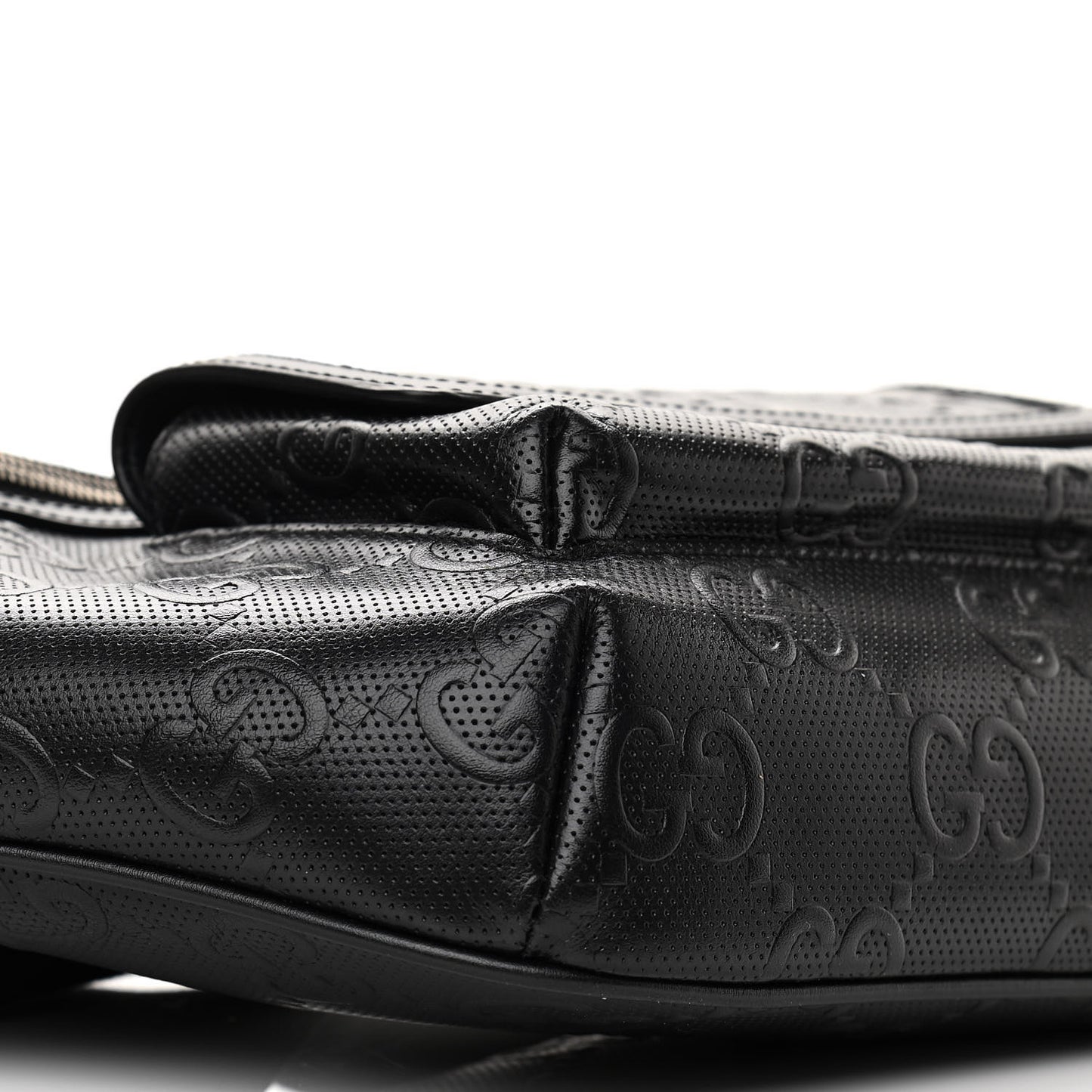 Calfskin GG Tennis Embossed Pocket Belt Bag Black