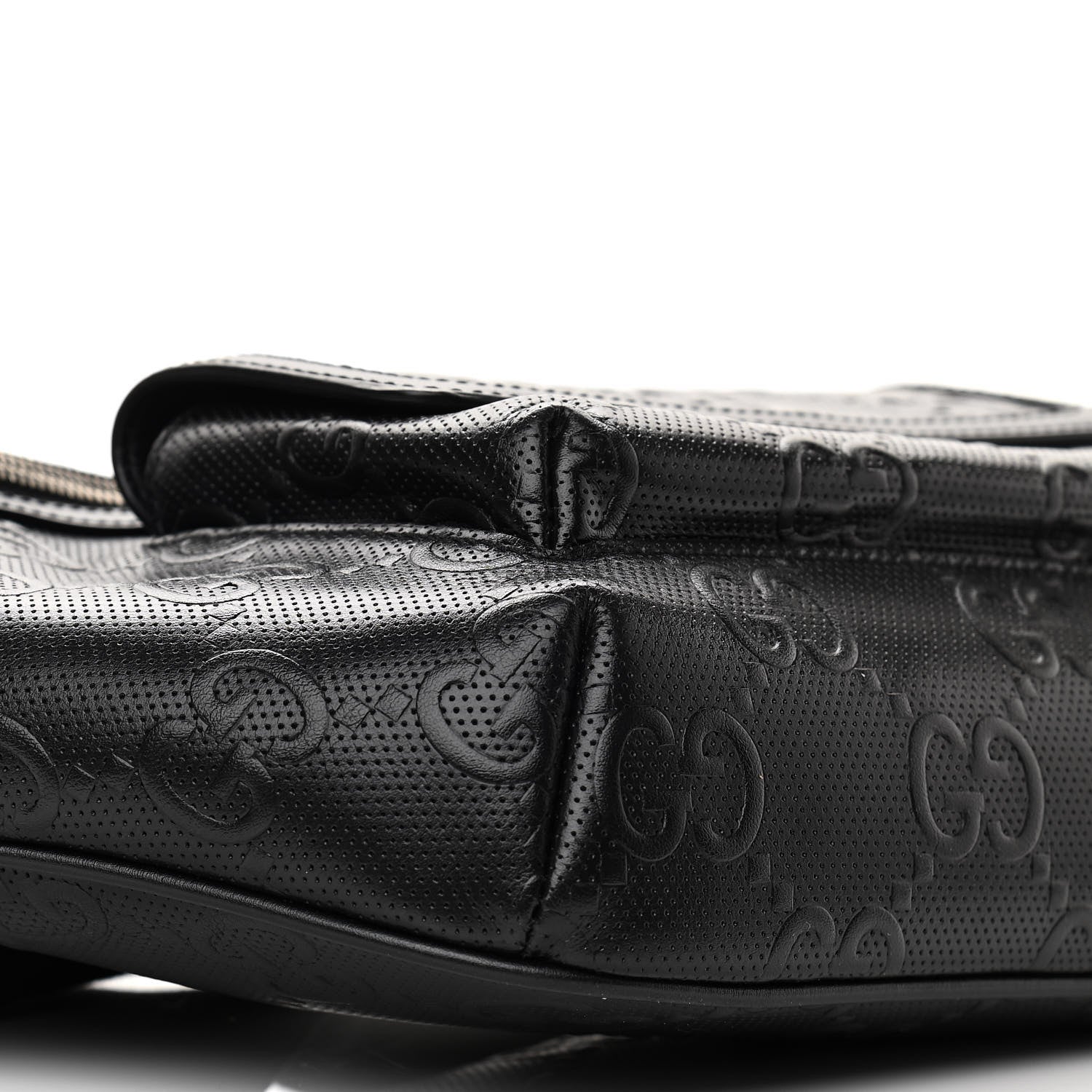 Gucci Calfskin GG Tennis Embossed Pocket Belt Bag Black 9 of 10