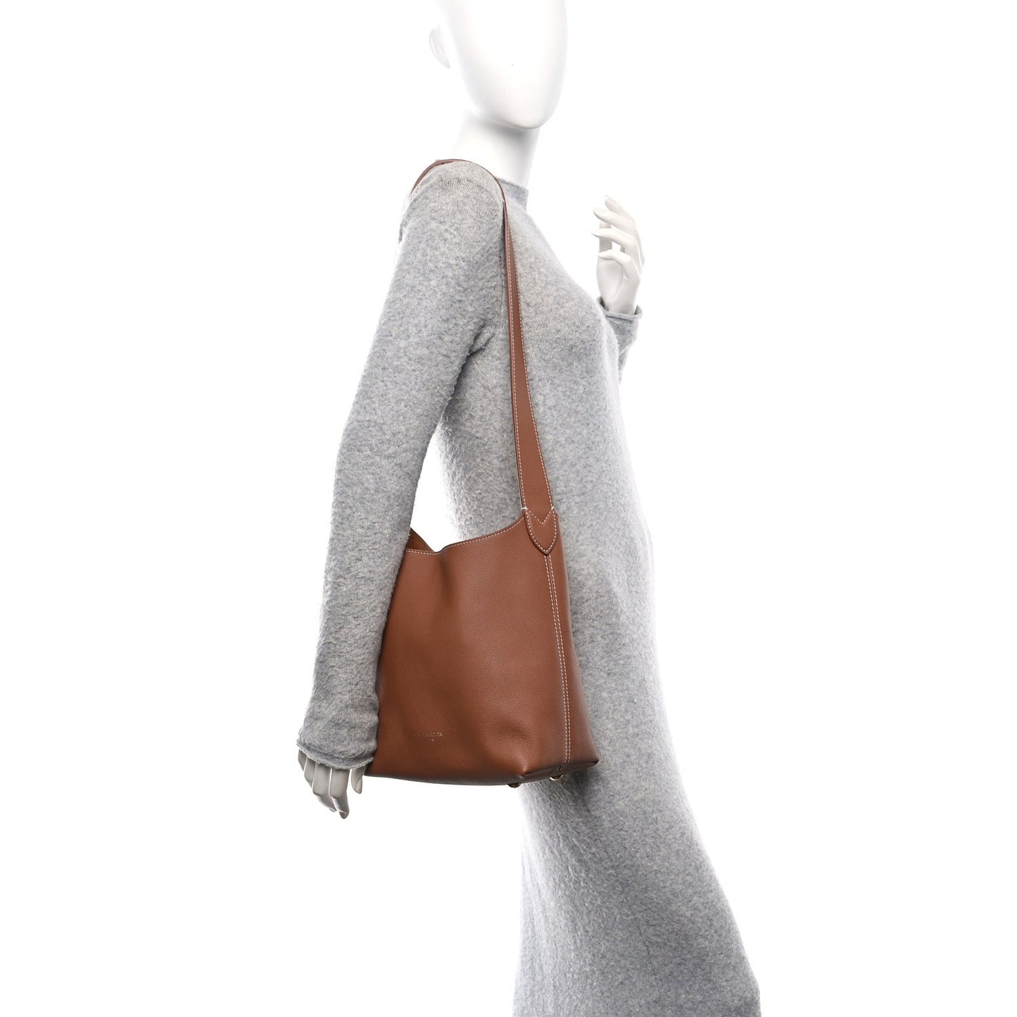 Grained Calfskin Low Key Hobo PM Cognac