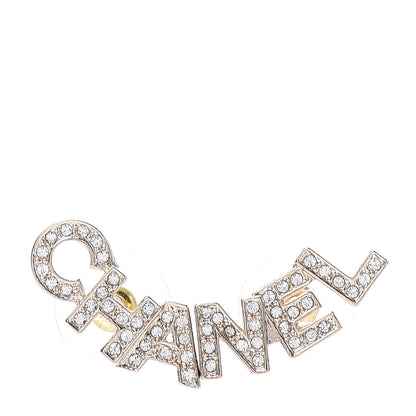 Chanel Crystal Pearl Signature Stud Earrings Gold 1 of 5