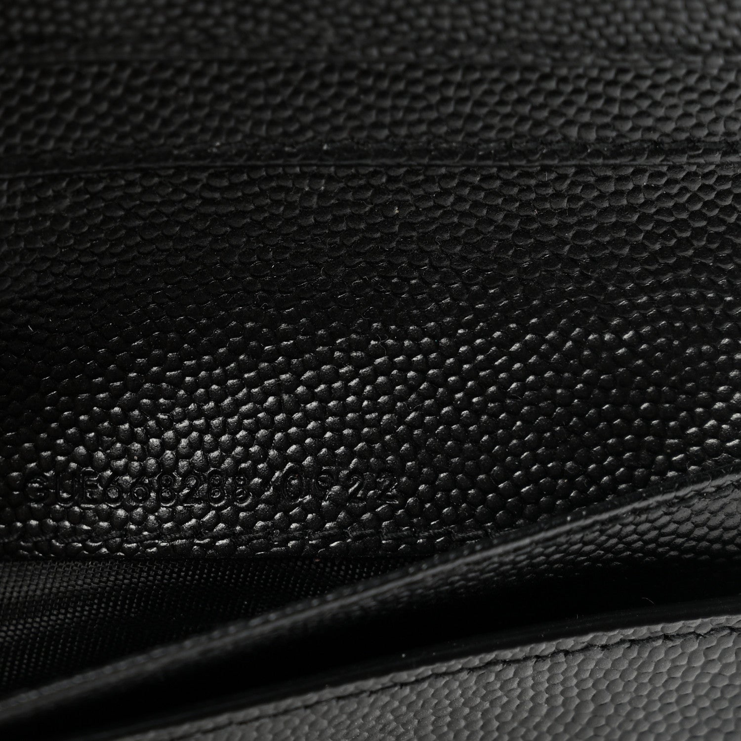 Saint Laurent Grain De Poudre Matelasse Chevron Monogram Compact Zip Around Wallet Black 7 of 10