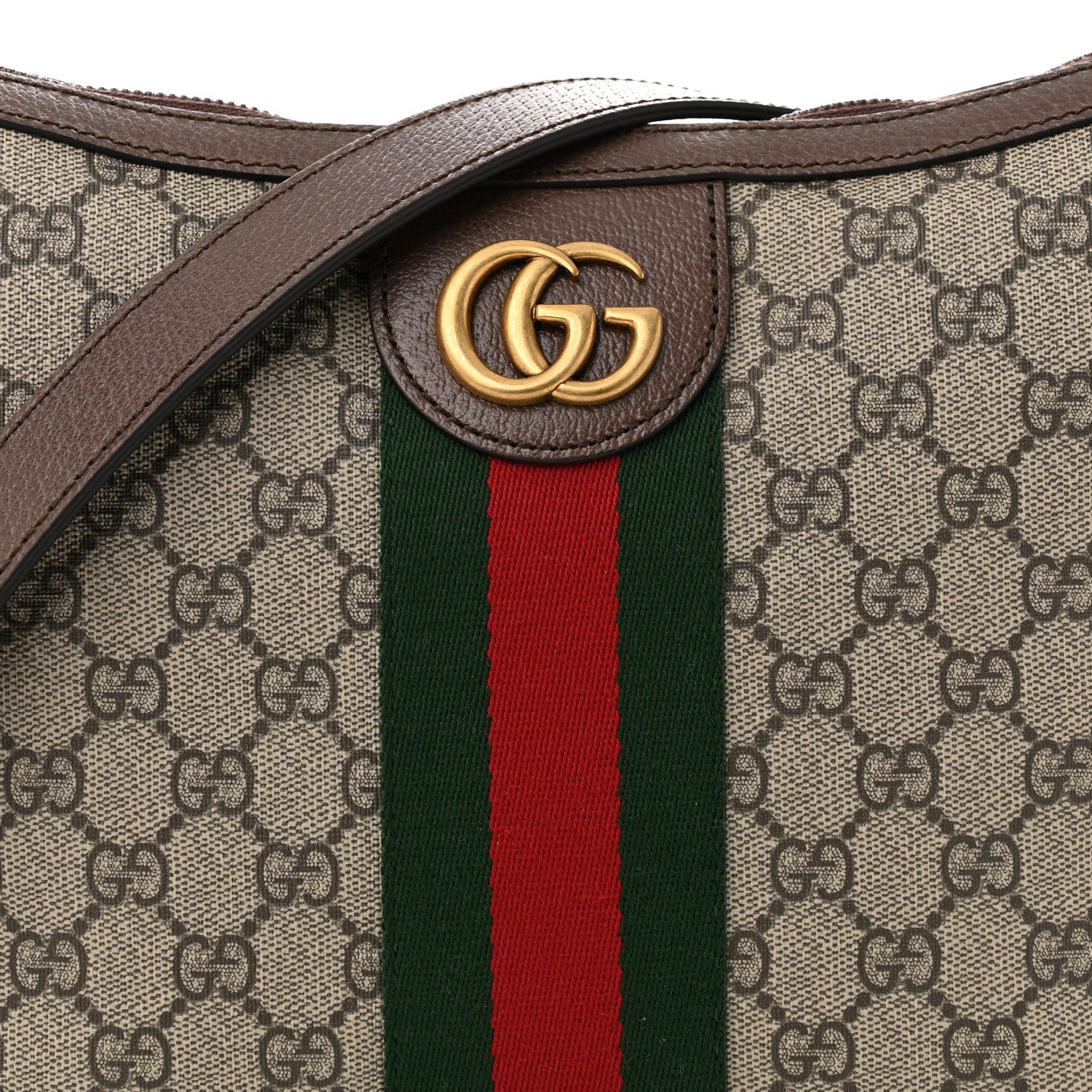 Gucci GG Supreme Monogram Web Small Ophidia Half Moon Hobo Brown 8 of 10