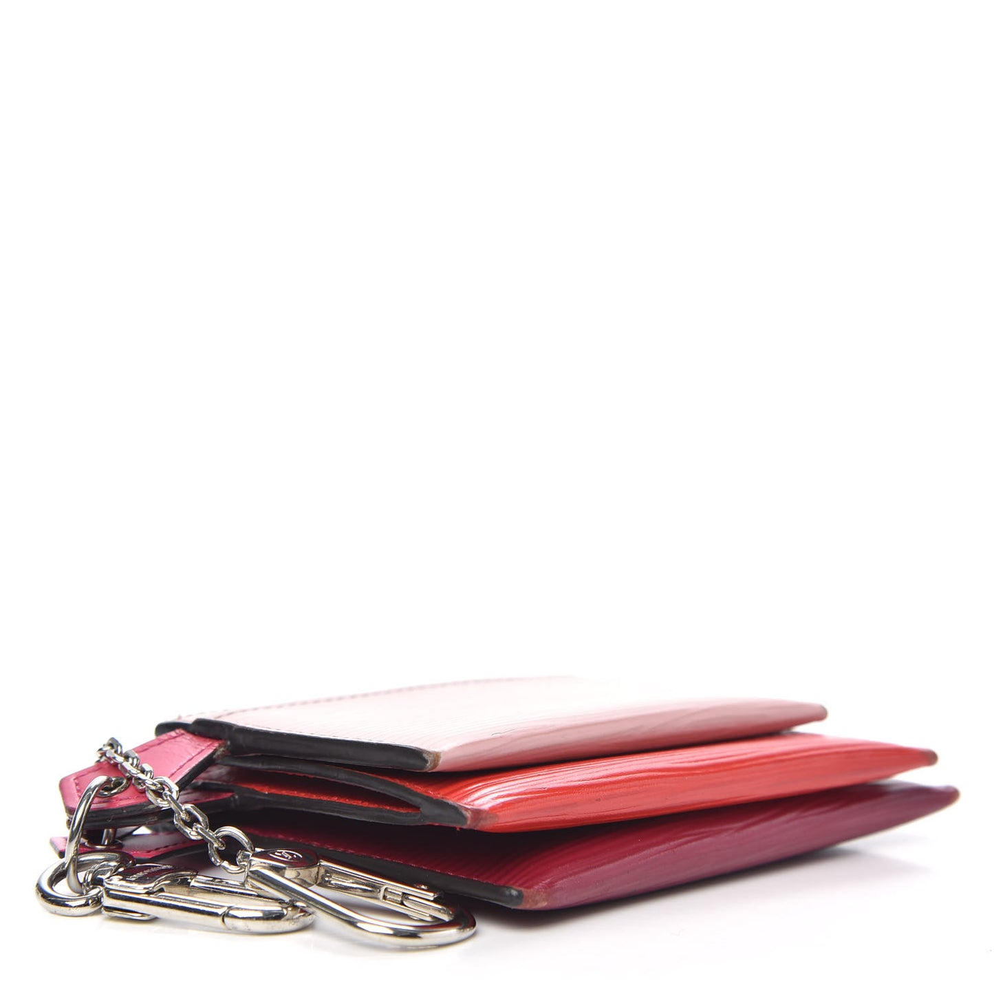 Epi Trio Card Case Wallet Rose Ballerine Rouge Fuchsia