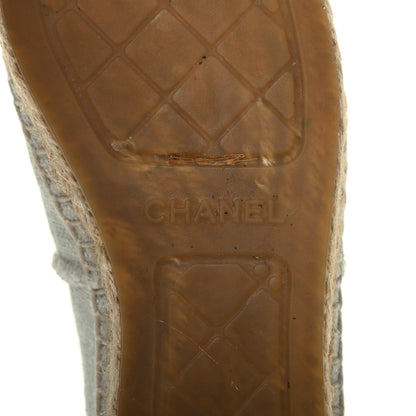 Chanel Linen CC Espadrilles 38 Beige Black 6 of 14