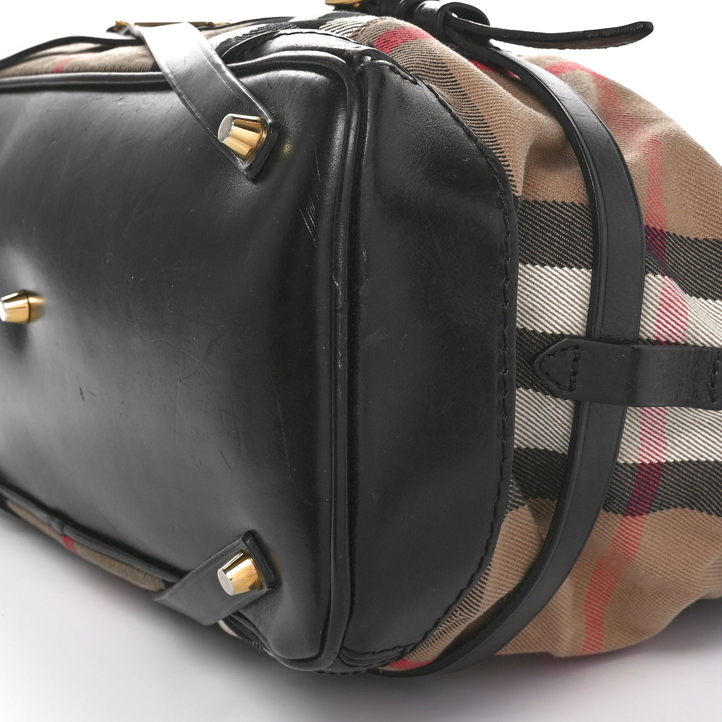 House Check Bridle Calfskin Medium Lynher Tote Black