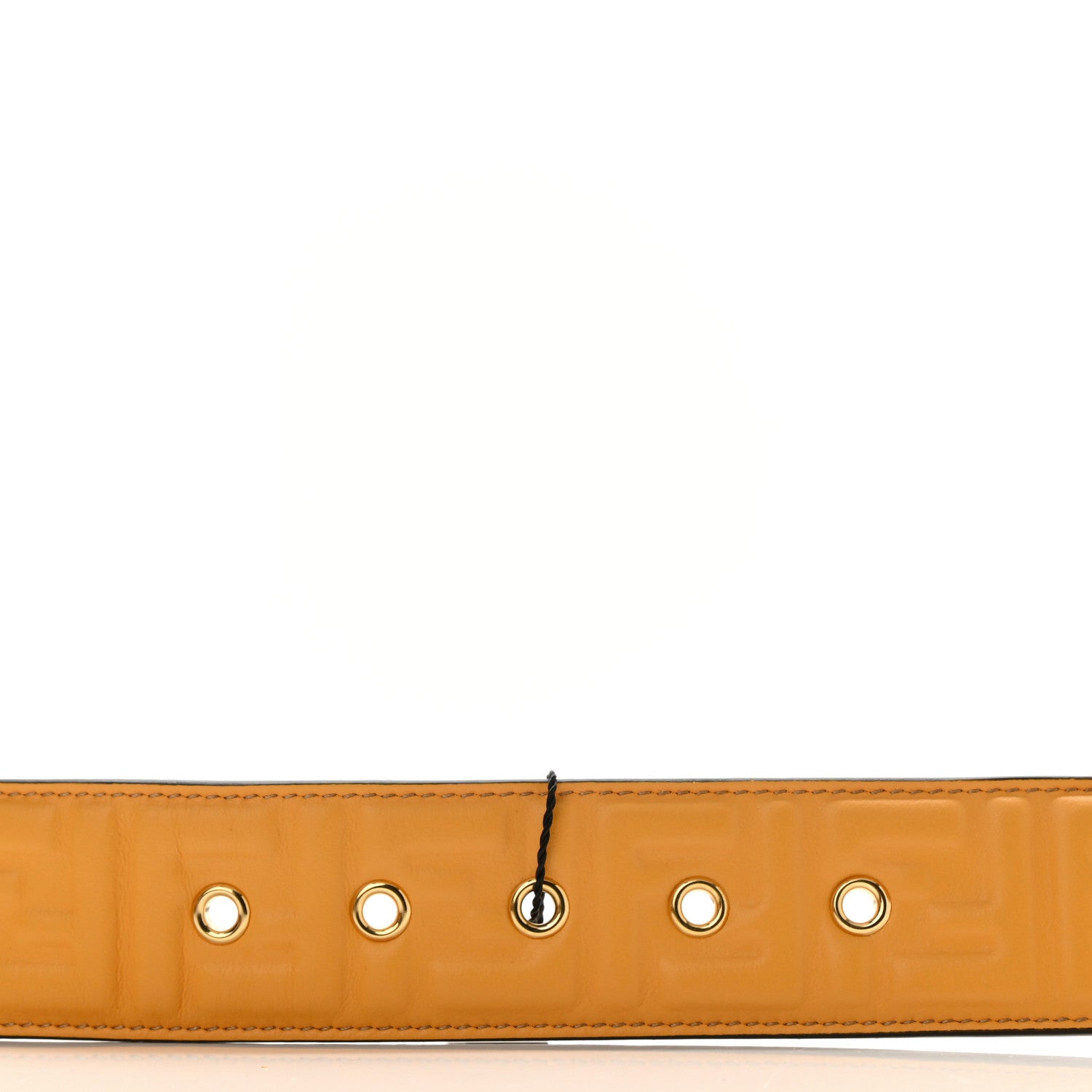 Fendi Vitello Grace FF 1974 Embossed Baguette Belt 80 32 Miele Scuro 6 of 7