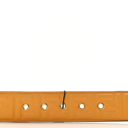 Fendi Vitello Grace FF 1974 Embossed Baguette Belt 80 32 Miele Scuro 6 of 7