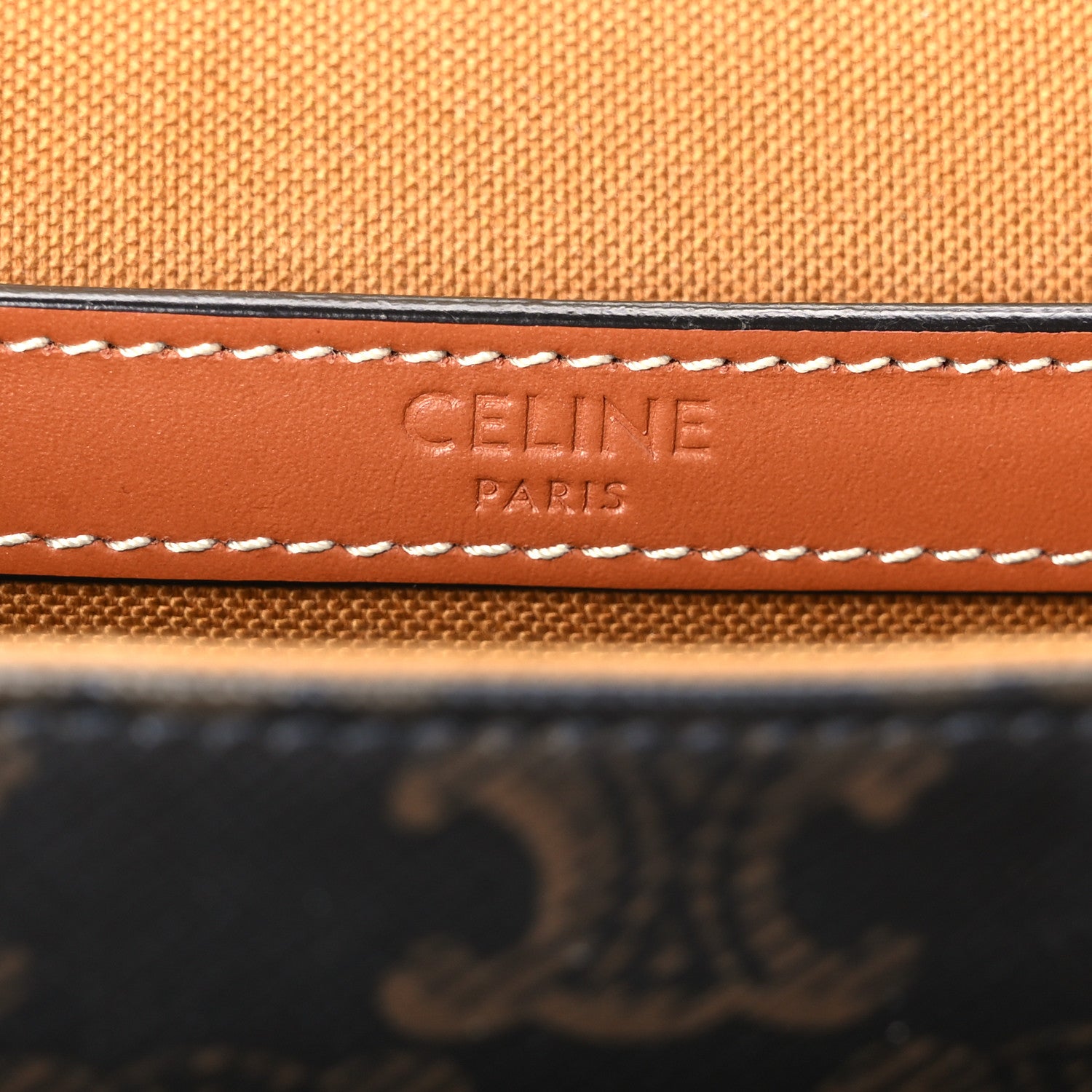 Celine Triomphe Canvas Medium Folco Bag Tan 5 of 9