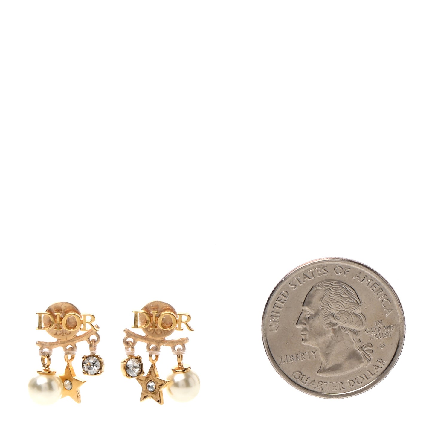 Pearl Crystal Dio(r)evolution Earrings Aged Gold
