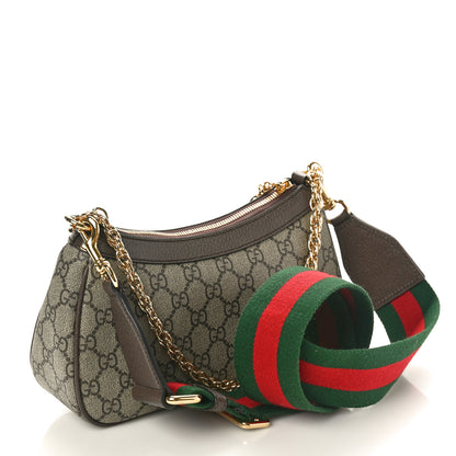 Gucci GG Supreme Monogram Textured Dollar Calfskin Web Small Ophidia GG Handbag Beige Ebony New Acero 2 of 10