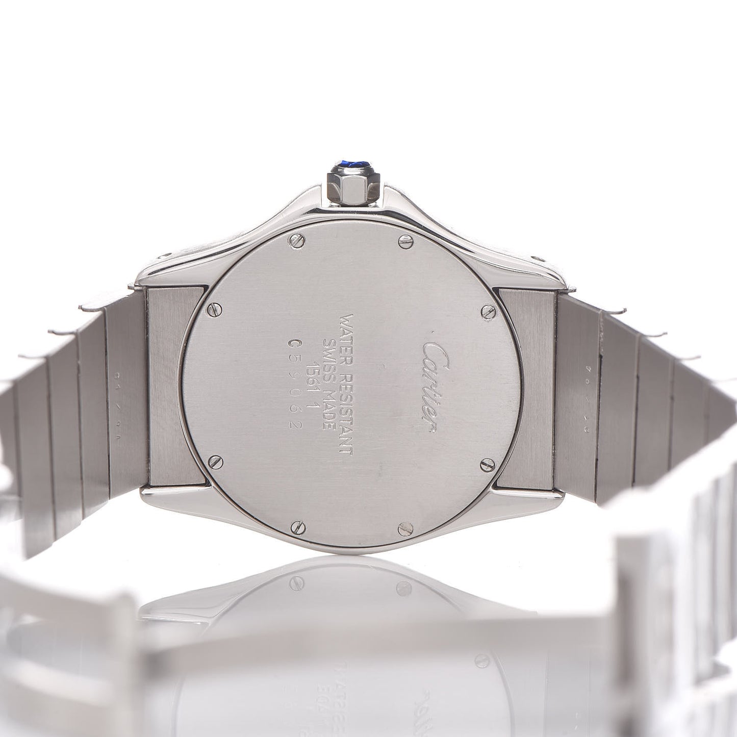 Stainless Steel 33mm Santos Ronde Quartz Watch